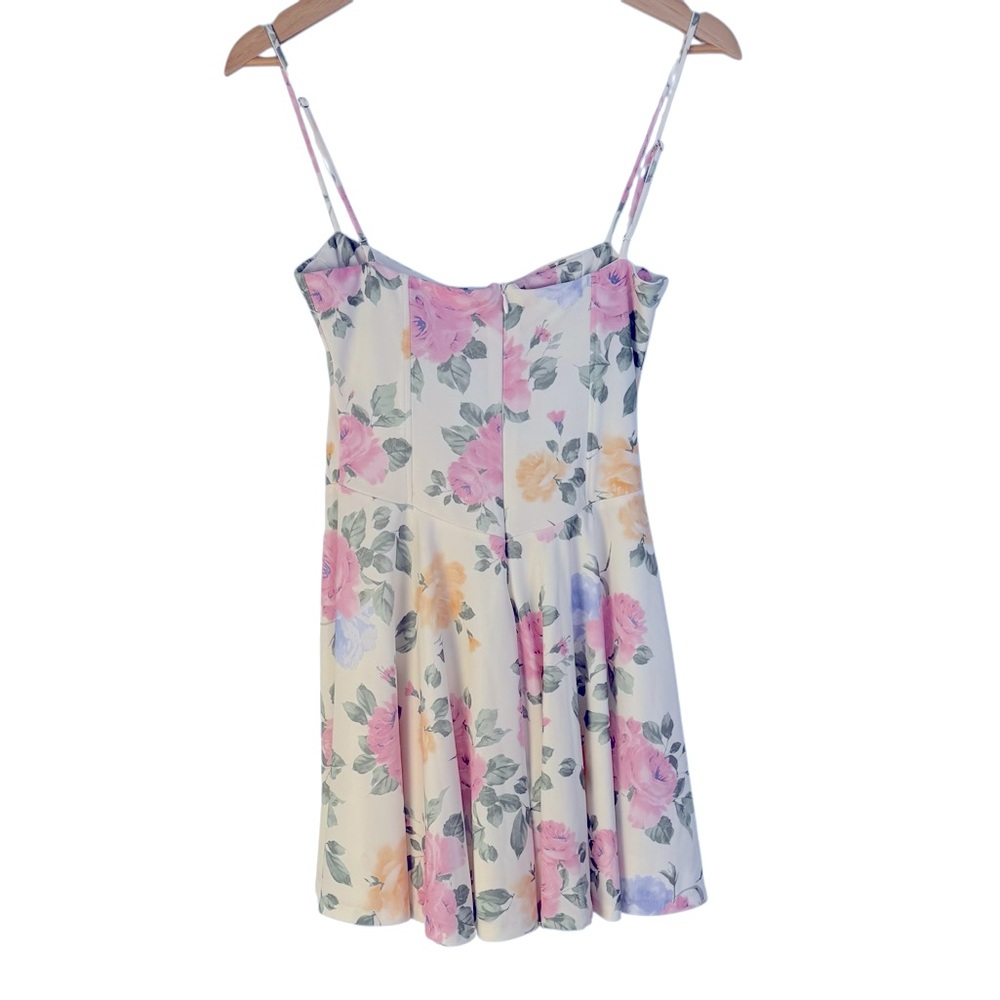 New Zara Blogger Favorite Floral Corset Style Dress Corsetry Inspired Mini Dress - Picture 8 of 9